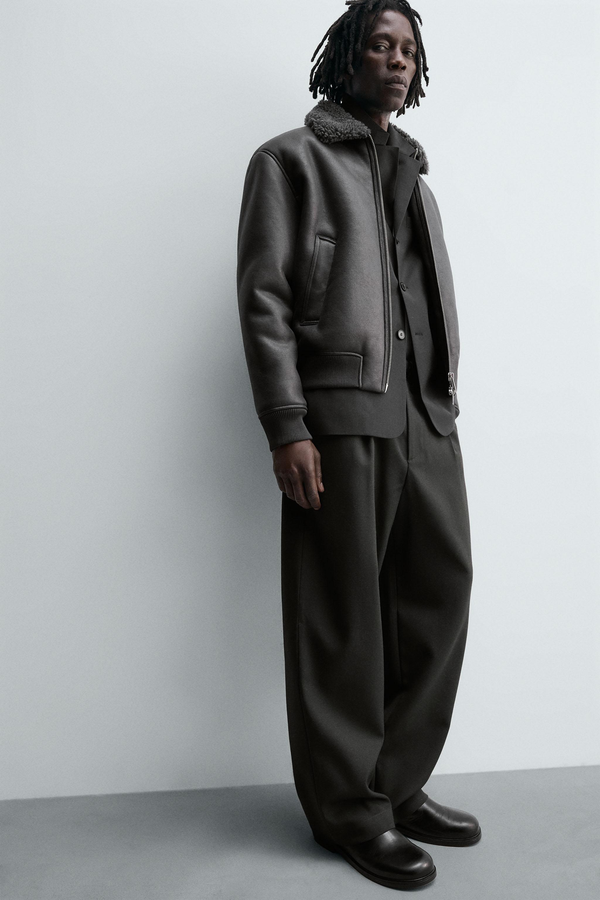 DOUBLE FACED FAUX LEATHER JACKET